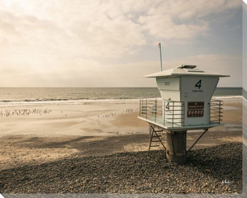 Lifeguard Station #4 Wrapped Canvas Giclee Art Print Wall Art