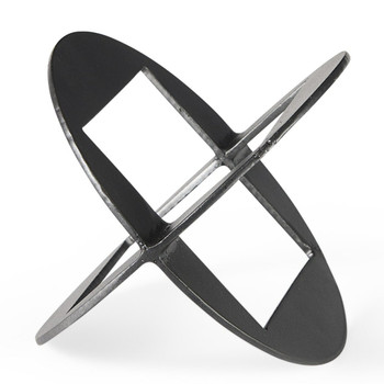6" Black Geometric Metal Sculpture
