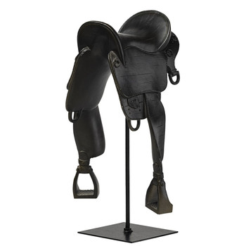 17" Black English Horse Saddle Sculpture