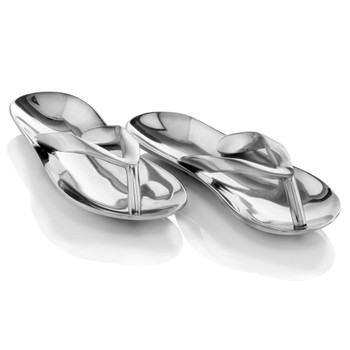 4" Pair of Sandals Silver Aluminum Sculpture