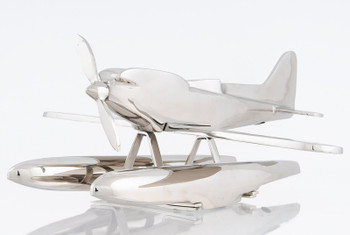 7" Nickel Seaplane Aluminum Sculpture