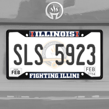 Illinois Fighting Illini Black License Plate Frame