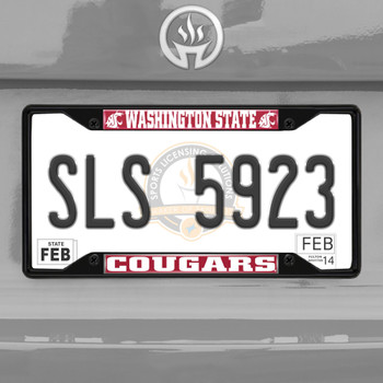 Washington State Cougars Black License Plate Frame