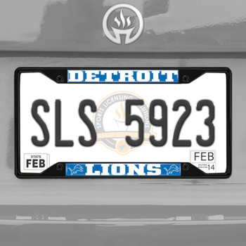 Detroit Lions Black License Plate Frame