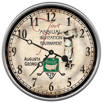 Customizable Augusta Georgia Golf Vintage Style Wood Sign Wall Clock