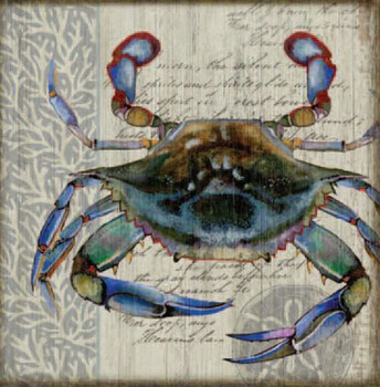 Blue Crab II Vintage Style Metal Sign