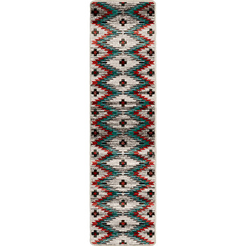 2' x 8' Celebration Lively Blue Southwest Rectangle Runner Rug