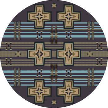 8' Grand River Night Sky Southwest Round Rug