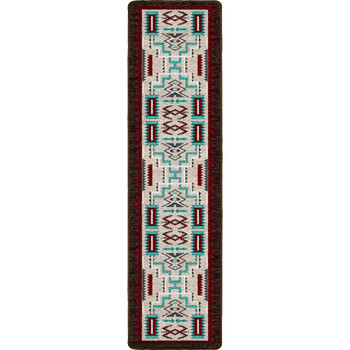 2' x 8' Prairie Wind Turquoise Southwest Rectangle Runner Rug