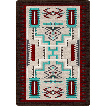 3' x 4' Prairie Wind Turquoise Southwest Rectangle Scatter Rug