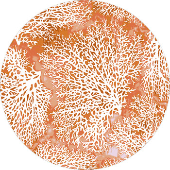 8' Daydreams Coral Coastal Round Nylon Area Rug