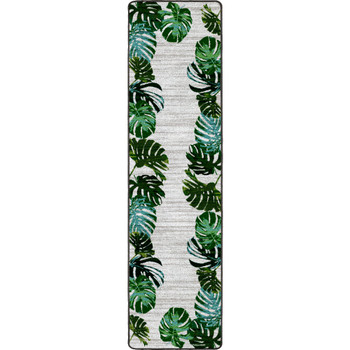 2' x 8' Falling Leaves Sage Rectangle Runner Nylon Area Rug