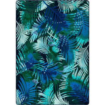 5' x 8' Fronds Green Rectangle Nylon Area Rug