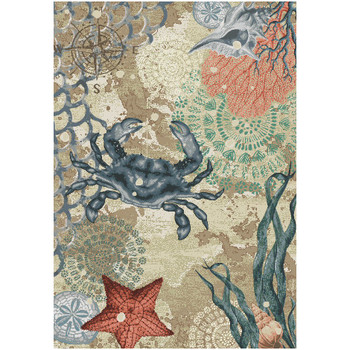 4' x 5' Latitude Adjustment Parchment Rectangle Nylon Area Rug