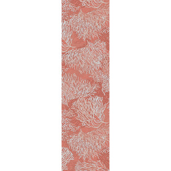 2' x 8' Oceanic Blooms Coral Rectangle Runner Nylon Area Rug