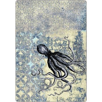 8' x 11' Suckered Blissful Blue Rectangle Nylon Area Rug