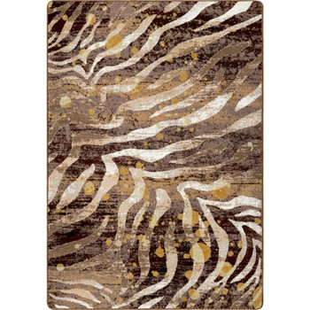 4' x 5' Modern Zebra Gold Splash Rectangle Nylon Area Rug