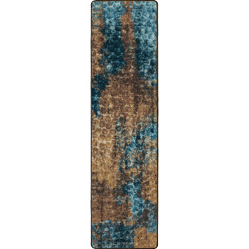 2' x 8' Mystic Turquoise Splash Rectangle Runner Nylon Area Rug