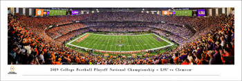 2019 College Football Championship LSU vs Clemson Panoramic Art Print