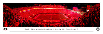 Georgia Bulldogs Light Up Sanford Panoramic Art Print