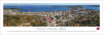 Wisconsin Badgers Football Campus Aerial Panoramic Art Print