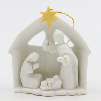 Nativity Christmas Tree Ornaments, Set of 2