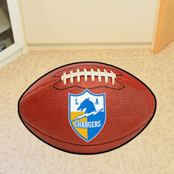 20.5" x 32.5" Los Angeles Chargers Retro Logo Football Shape Mat