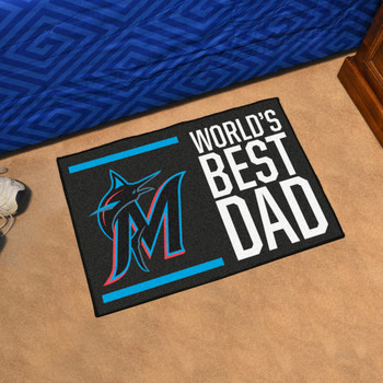 19" x 30" Miami Marlins World's Best Dad Rectangle Starter Mat