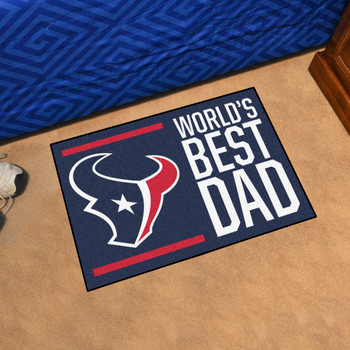 19" x 30" Houston Texans World's Best Dad Rectangle Starter Mat