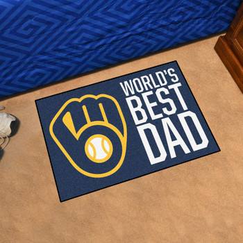 19" x 30" Milwaukee Brewers World's Best Dad Rectangle Starter Mat