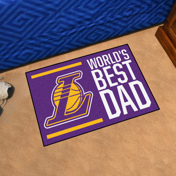 19" x 30" Los Angeles Lakers World's Best Dad Rectangle Starter Mat