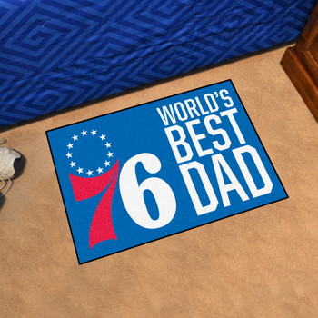 19" x 30" Philadelphia 76ers World's Best Dad Rectangle Starter Mat