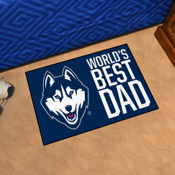 19" x 30" Connecticut Huskies World's Best Dad Rectangle Starter Mat