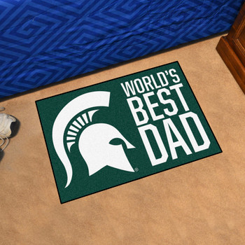 19" x 30" Michigan State Spartans World's Best Dad Rectangle Starter Mat