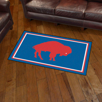 3' x 5' Buffalo Bills Retro Logo Blue Rectangle Area Rug