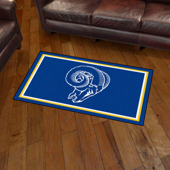 3' x 5' Los Angeles Rams Retro Logo Blue Rectangle Area Rug