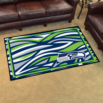 4' x 6' Seattle Seahawks NFL x FIT Pattern Rectangle Area Rug