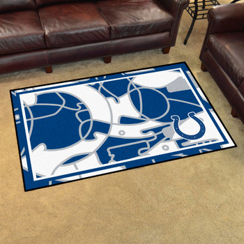4' x 6' Indianapolis Colts NFL x FIT Pattern Rectangle Area Rug