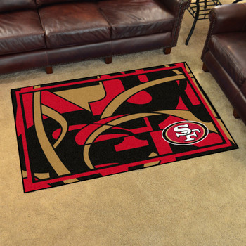 4' x 6' San Francisco 49ers NFL x FIT Pattern Rectangle Area Rug