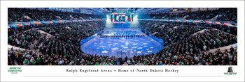 North Dakota Fighting Hawks Hockey National Anthem Panoramic Art Print