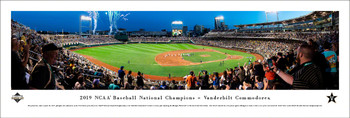 2019 College World Series Champions Vanderbilt Commodores Baseball Panoramic Art Print