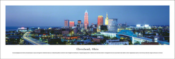 Cleveland, Ohio at Twilight Skyline Panoramic Art Print