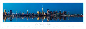 New York City Lower Manhattan at Twilight Skyline Panoramic Art Print