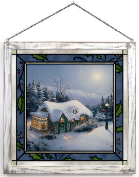 20" Silent Night Stained Glass Wall Art