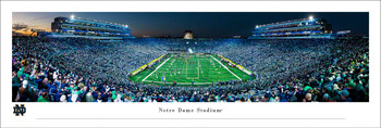 Notre Dame Fighting Irish Football End Zone Night Game Panoramic Art Print