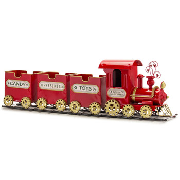 36.75" North Pole Express Train on Track Metal Sculpture