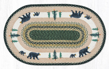 27" x 45" Bear Timbers Braided Jute Oval Rug by Jan Harless