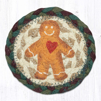Gingerbread Man Printed Jute Coaster by Suzanne Pienta