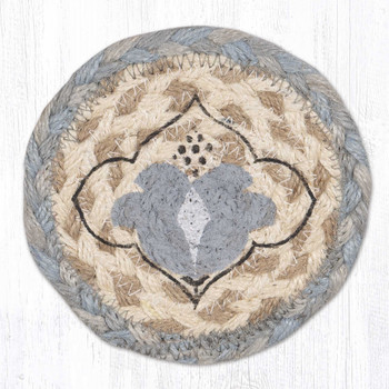 Lily Composition Printed Jute Coaster