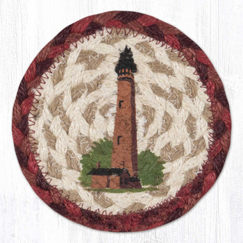 Currituck Lighthouse Printed Jute Coaster by Harry W Smith
